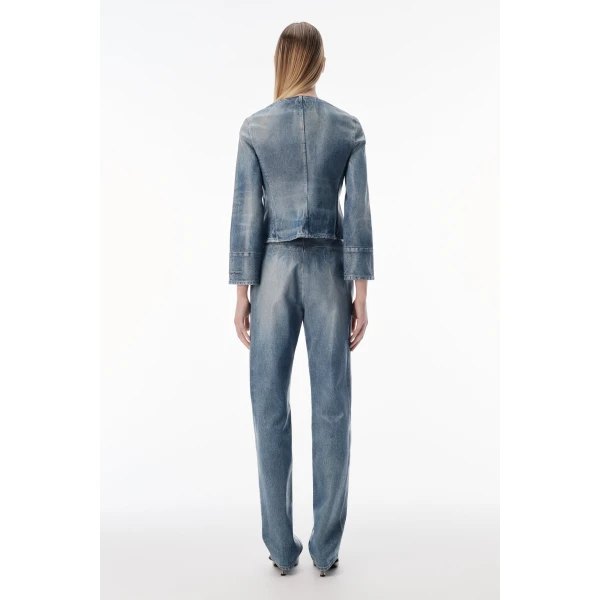 Alexander Wang Glazed Denim Slim Pant in Glazed Vintage Indigo | Denim | Luxury Shoes 
