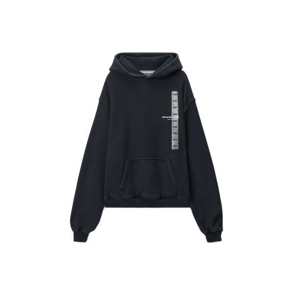 Alexander Wang Graphic Hoodie in Washed Black | Luxury Shoes 