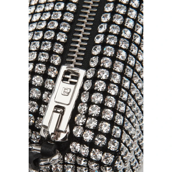 Alexander Wang Heiress Pouch in Crystal Hotfix Mesh in White | Clutch Bags | Luxury Shoes 