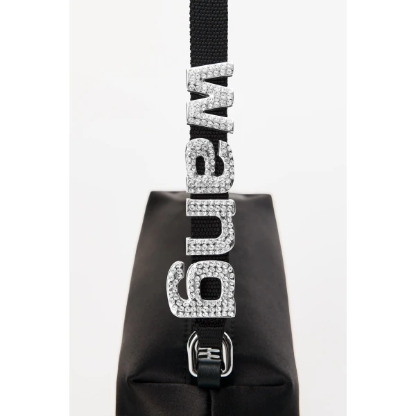 Alexander Wang Heiress Pouch in Satin in Black | Clutch Bags | Luxury Shoes 
