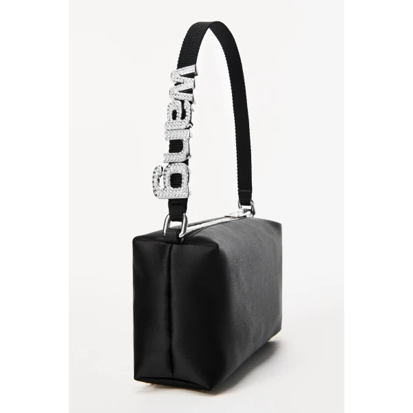 Alexander Wang Heiress Pouch in Satin in Black | Clutch Bags | Luxury Shoes 