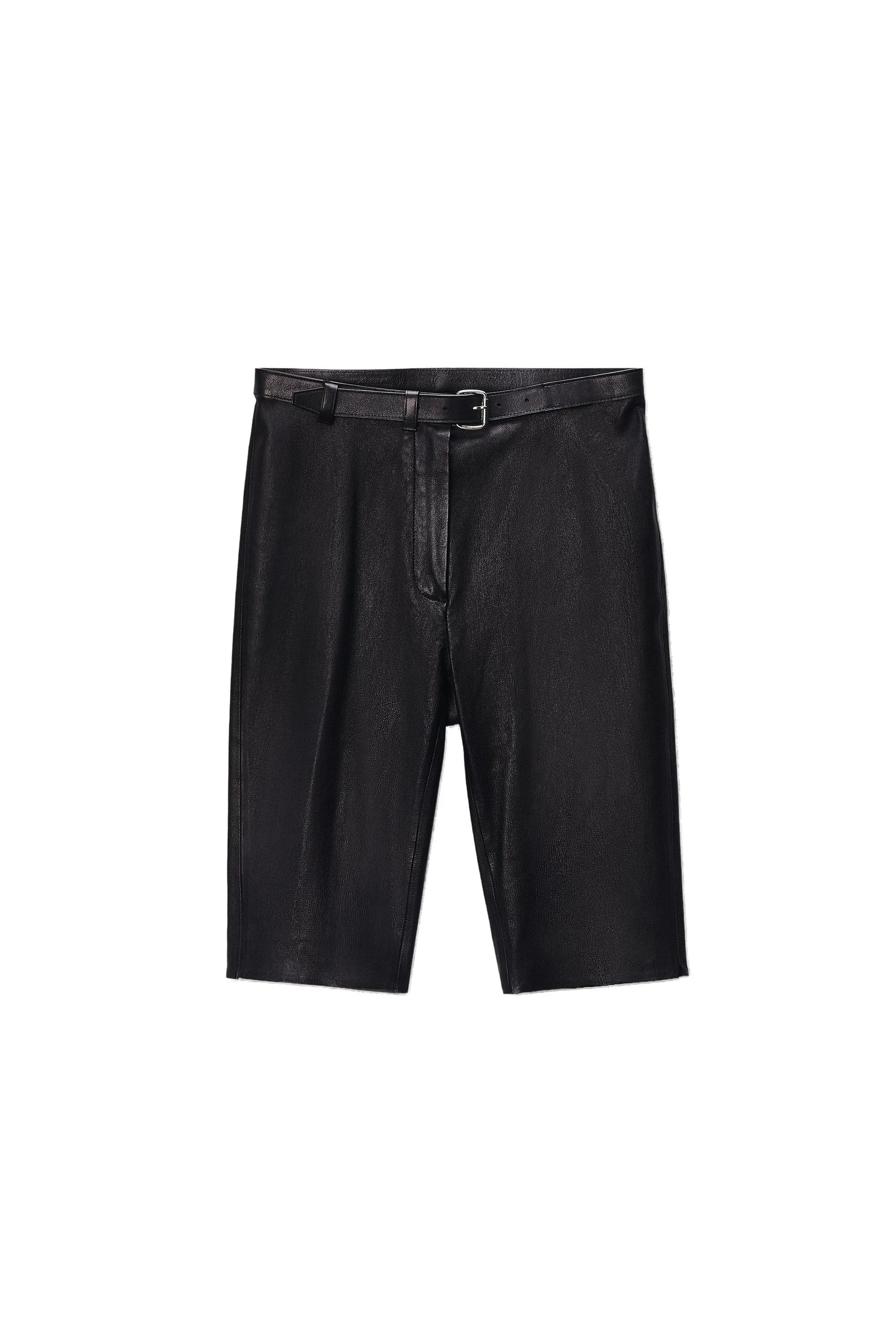 Alexander Wang High-Rise Leather Shorts with Belt in Black Alexander Wang High-Rise Leather Shorts with Belt in Black | Luxury Shoes