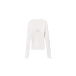 Alexander Wang Jacquard Logo Long Sleeve Crewneck Top in White | Luxury Shoes 