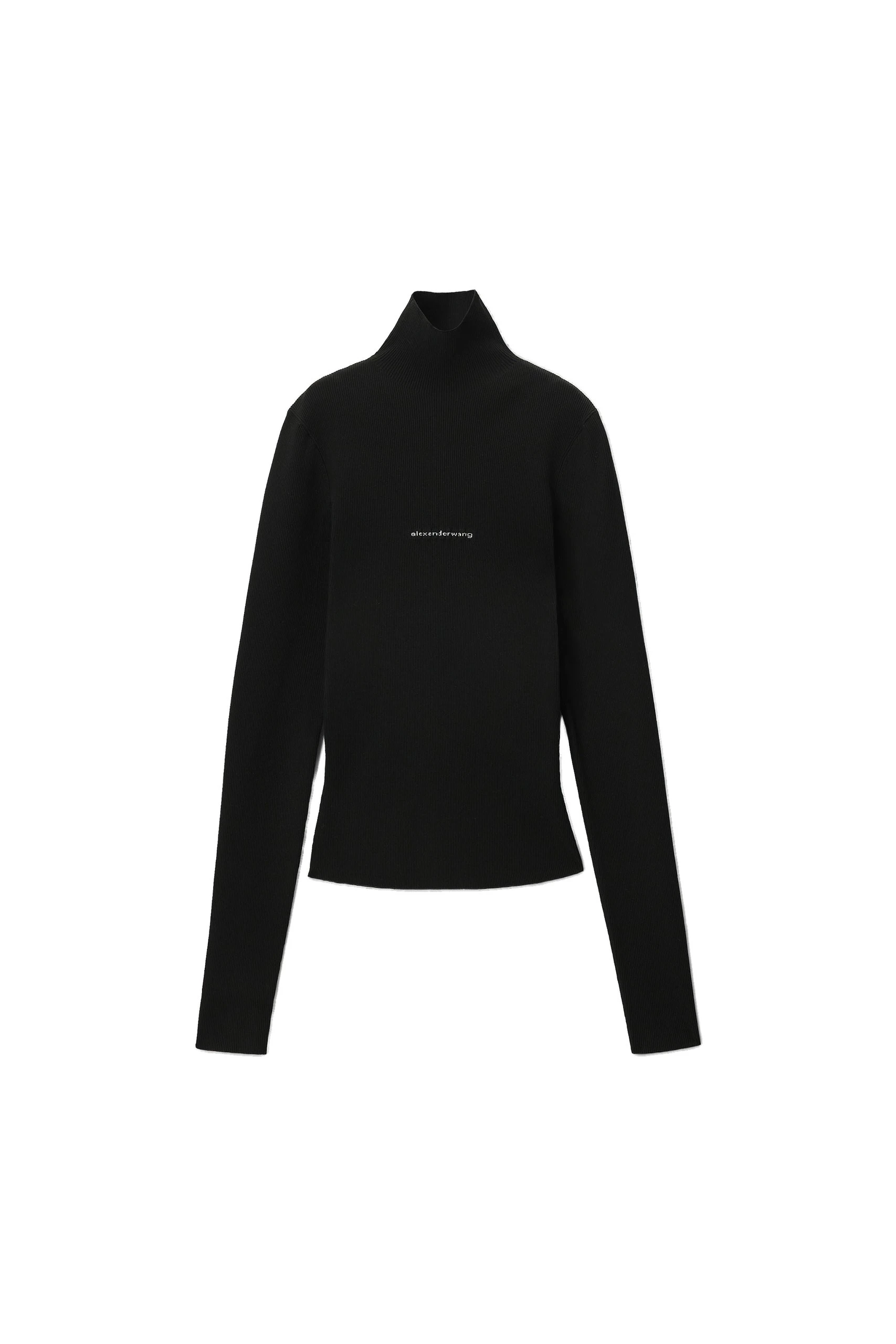 Alexander Wang Jacquard Logo Turtleneck in Black Alexander Wang Jacquard Logo Turtleneck in Black | Luxury Shoes