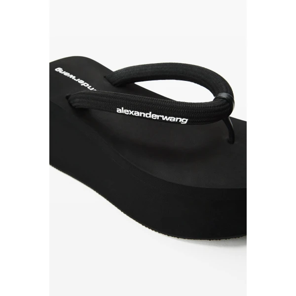 Alexander Wang Jenna 85mm Thong Platform Sandal in Black | Sandals | Luxury Shoes 