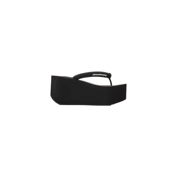 Alexander Wang Jenna 85mm Thong Platform Sandal in Black | Luxury Shoes 