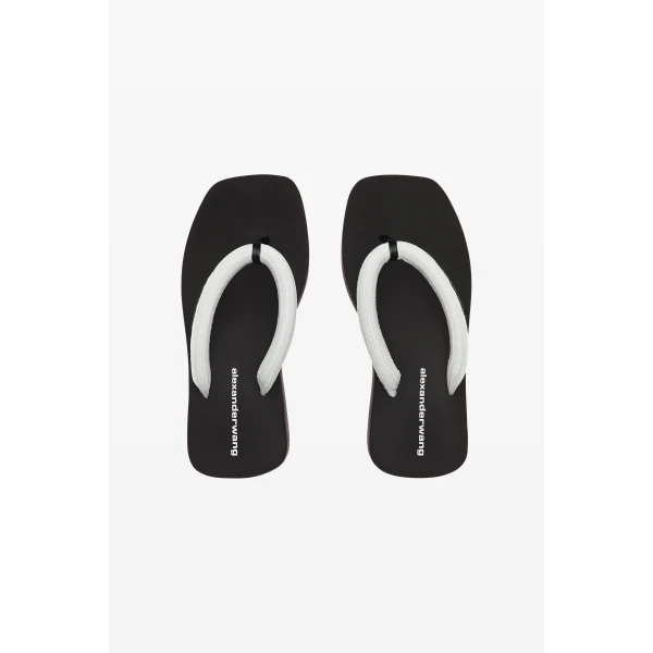 Alexander Wang Jenna 85mm Thong Platform Sandal in White | Sandals | Luxury Shoes 