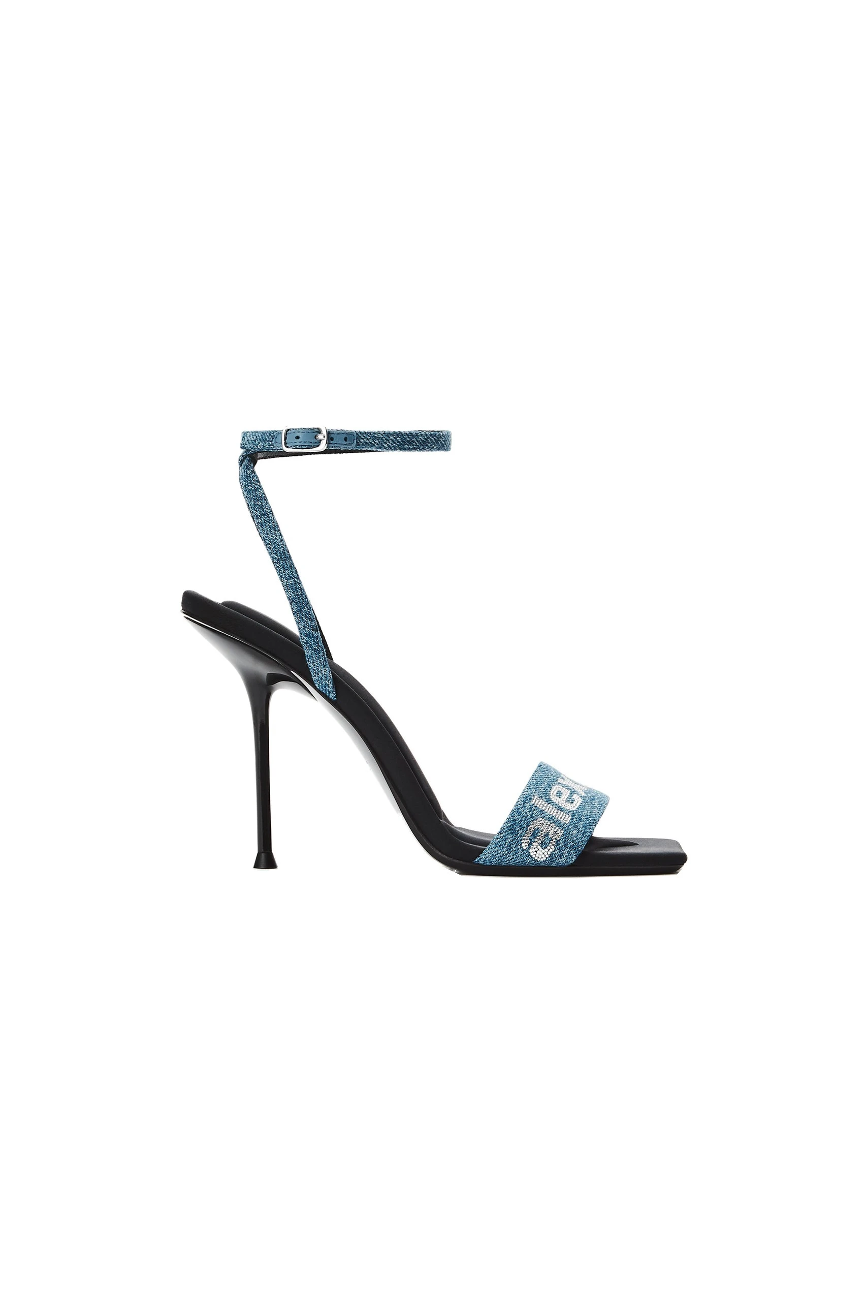 Alexander Wang Julie 105mm Billboard Denim Sandal in Vintage Medium Indigo Alexander Wang Julie 105mm Billboard Denim Sandal in Vintage Medium Indigo | Luxury Shoes