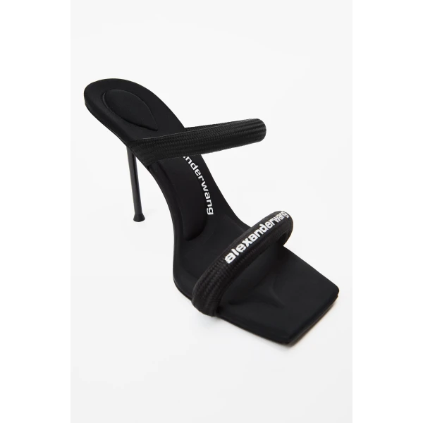 Alexander Wang Julie 105mm Nylon Tubular Sandal in Black | Sandals | Luxury Shoes 