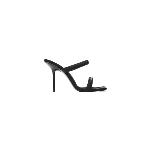 Alexander Wang Julie 105mm Nylon Tubular Sandal in Black | Luxury Shoes 