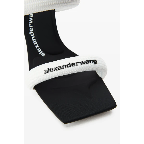 Alexander Wang Julie 105mm Nylon Tubular Sandal in White | Sandals | Luxury Shoes 