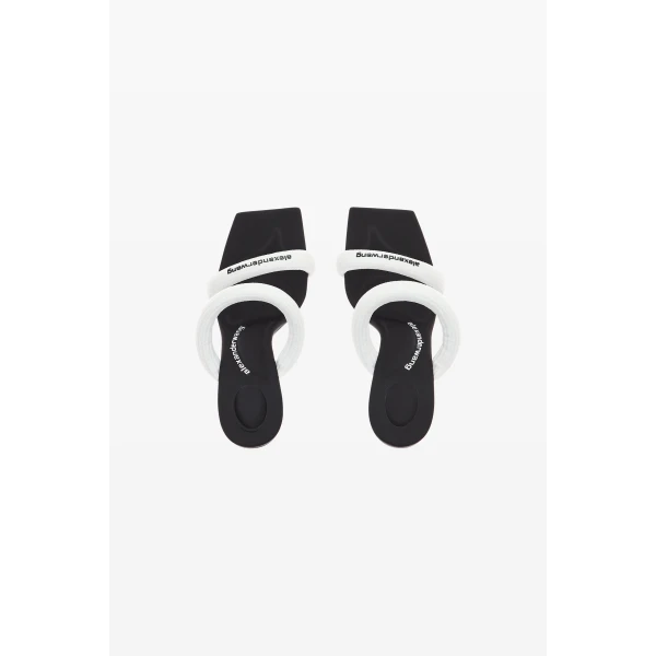 Alexander Wang Julie 105mm Nylon Tubular Sandal in White | Sandals | Luxury Shoes 