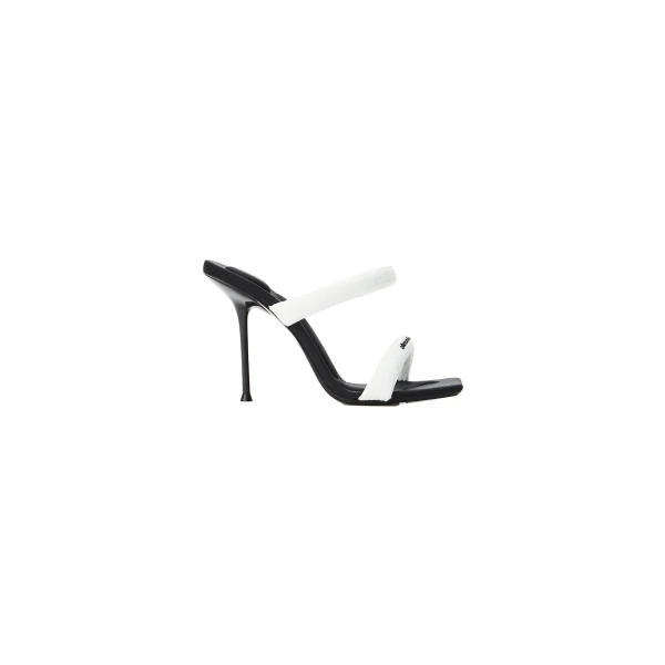 Alexander Wang Julie 105mm Nylon Tubular Sandal in White | Luxury Shoes 