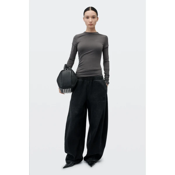 Alexander Wang Layered Long-Sleeve Top in Charcoal | Tops | Luxury Shoes 