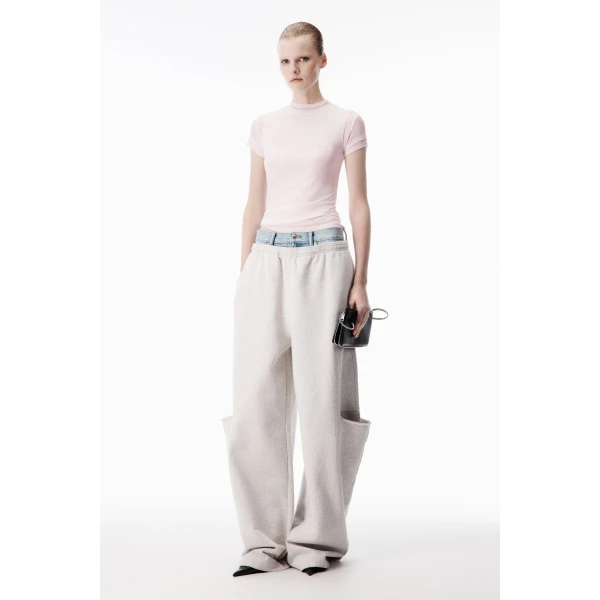 Alexander Wang Layered Short-Sleeve Top in Ballerina Pink | Shorts | Luxury Shoes 