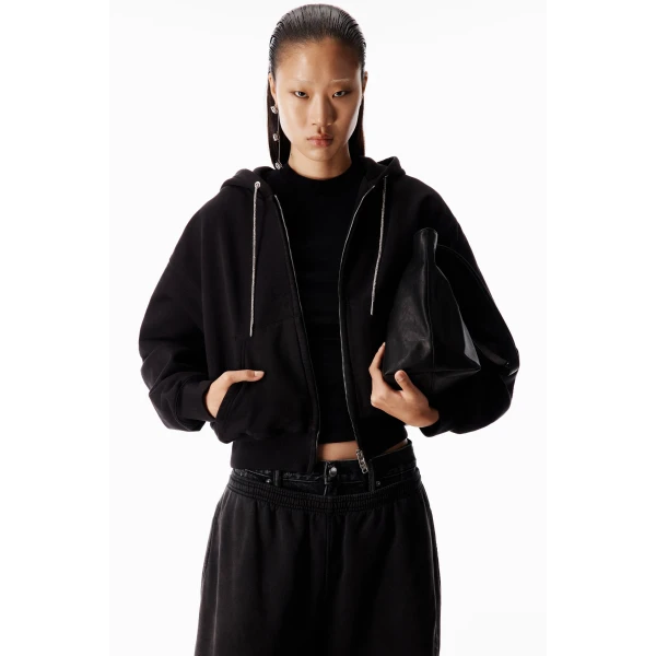 Alexander Wang Layered Short-Sleeve Top in Black | Shorts | Luxury Shoes 