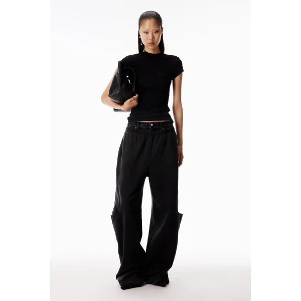 Alexander Wang Layered Short-Sleeve Top in Black | Shorts | Luxury Shoes 
