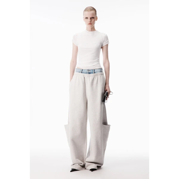 Alexander Wang Layered Short-Sleeve Top in White | Shorts | Luxury Shoes 
