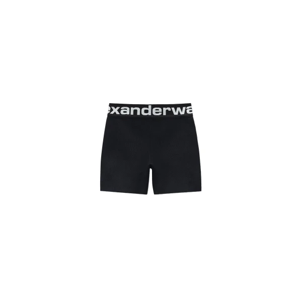 Alexander Wang Logo Elastic Bike Short in Black | Luxury Shoes 