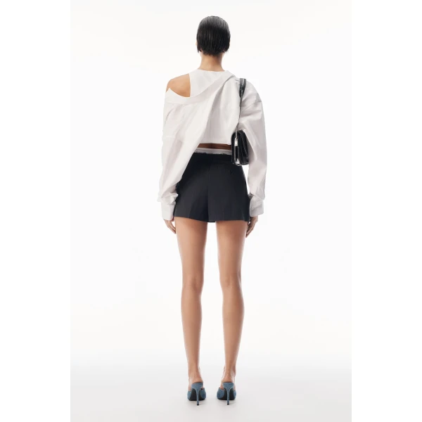 Alexander Wang Logo Elastic High-Rise Short in Black | Shorts | Luxury Shoes 