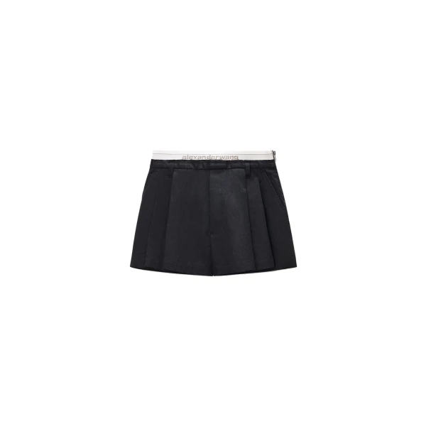 Alexander Wang Logo Elastic High-Rise Short in Black | Luxury Shoes 
