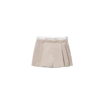 Alexander Wang Logo Elastic High-Rise Short in Stone | Luxury Shoes 