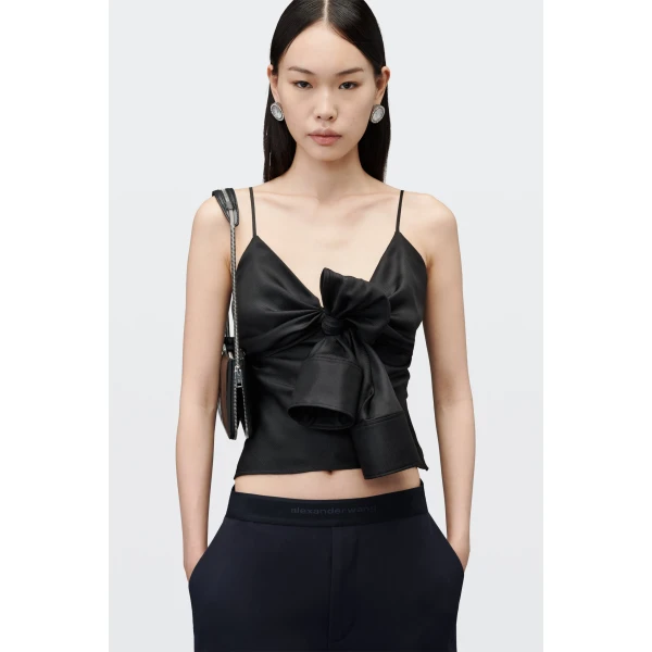 Alexander Wang Logo Elastic Mid-Rise Articulated Pant in Dark Navy | Pants | Luxury Shoes 