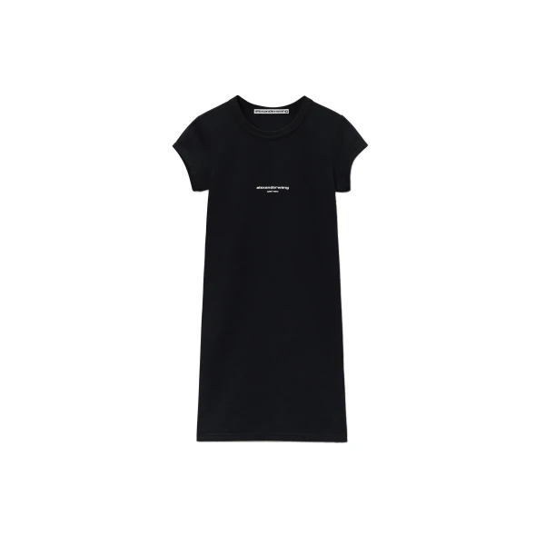 Alexander Wang Logo Fitted Mini Dress in Black | Luxury Shoes 