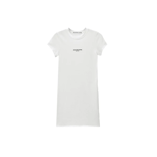 Alexander Wang Logo Fitted Mini Dress in White | Luxury Shoes 