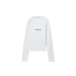 Alexander Wang Logo Print Fitted Long-Sleeve Tee in White | Luxury Shoes 