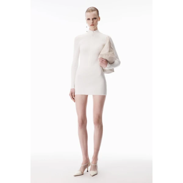 Alexander Wang Logo Track Stripe Dress in Optic White | Dresses | Luxury Shoes 