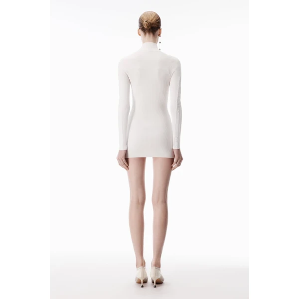 Alexander Wang Logo Track Stripe Dress in Optic White | Dresses | Luxury Shoes 