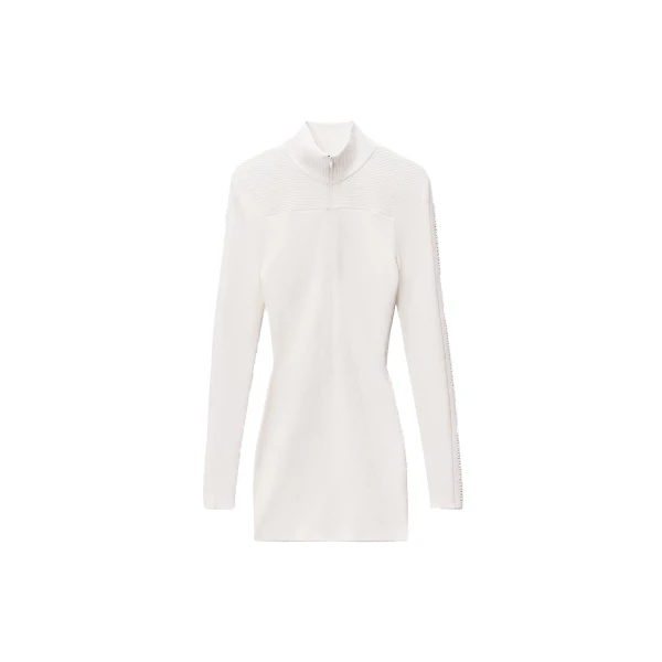 Alexander Wang Logo Track Stripe Dress in Optic White | Luxury Shoes 