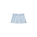 Alexander Wang Mid-Rise Mini Boxer Skort in Light Blue Stripe | Luxury Shoes 
