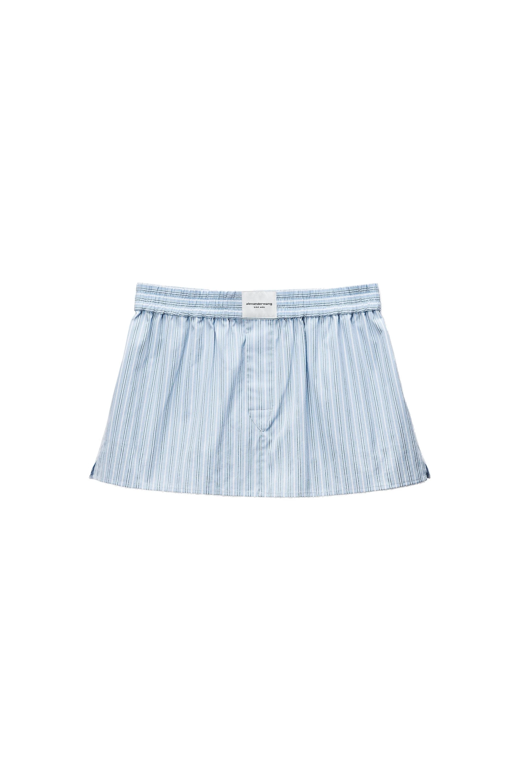 Alexander Wang Mid-Rise Mini Boxer Skort in Light Blue Stripe Alexander Wang Mid-Rise Mini Boxer Skort in Light Blue Stripe | Luxury Shoes