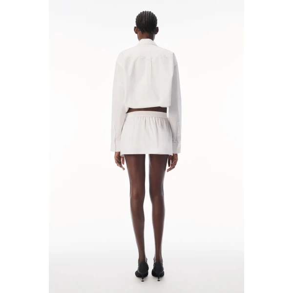 Alexander Wang Mid-Rise Mini Boxer Skort in White | Mini Skirts | Luxury Shoes 