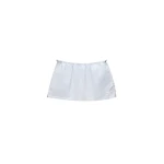 Alexander Wang Mid-Rise Mini Skort with Bungee Drawcord in White and Blue Stripe | Luxury Shoes 