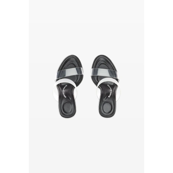 Alexander Wang Nova 105mm Double Strap Zipper Sandal in Black | Sandals | Luxury Shoes 