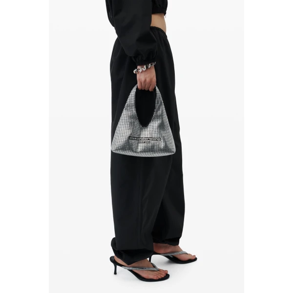 Alexander Wang Pike Crystal Mini Bag in Black and Silver | Mini Bags | Luxury Shoes 
