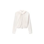 Alexander Wang Pleated Neckline Hoodie in Star White | Luxury Shoes 