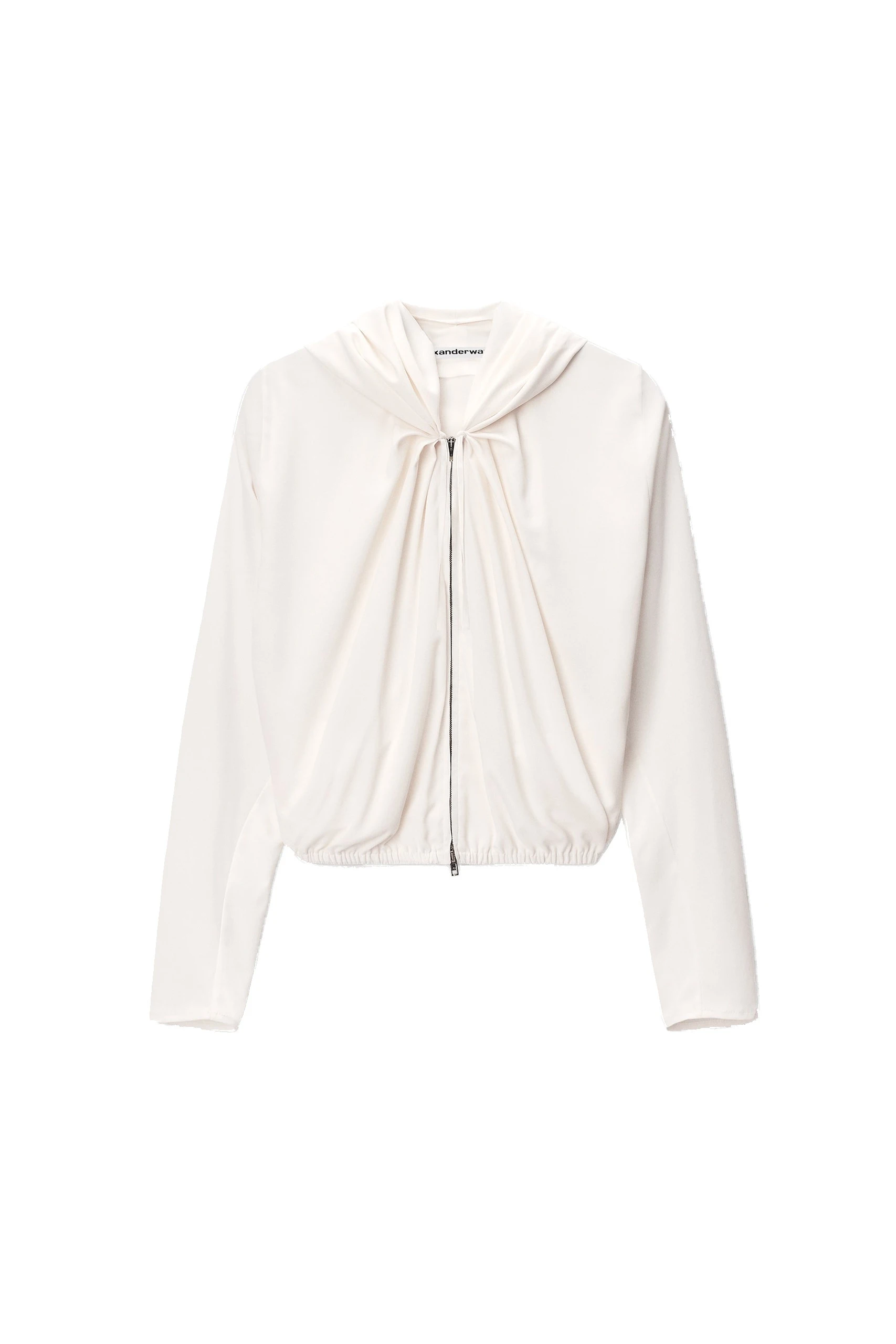 Alexander Wang Pleated Neckline Hoodie in Star White Alexander Wang Pleated Neckline Hoodie in Star White | Luxury Shoes