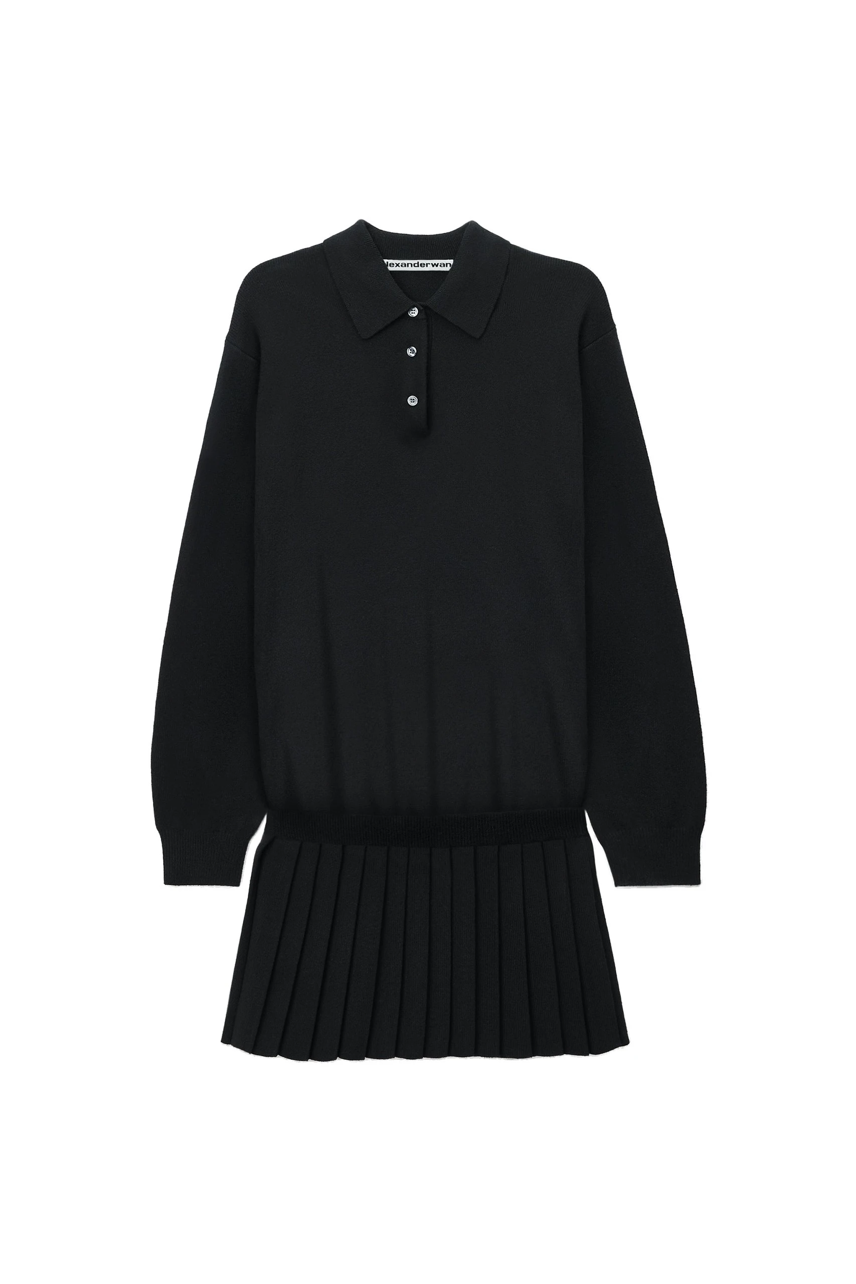 Alexander Wang Polo Dress with Heat Pressed Skirt in Black Alexander Wang Polo Dress with Heat Pressed Skirt in Black | Luxury Shoes