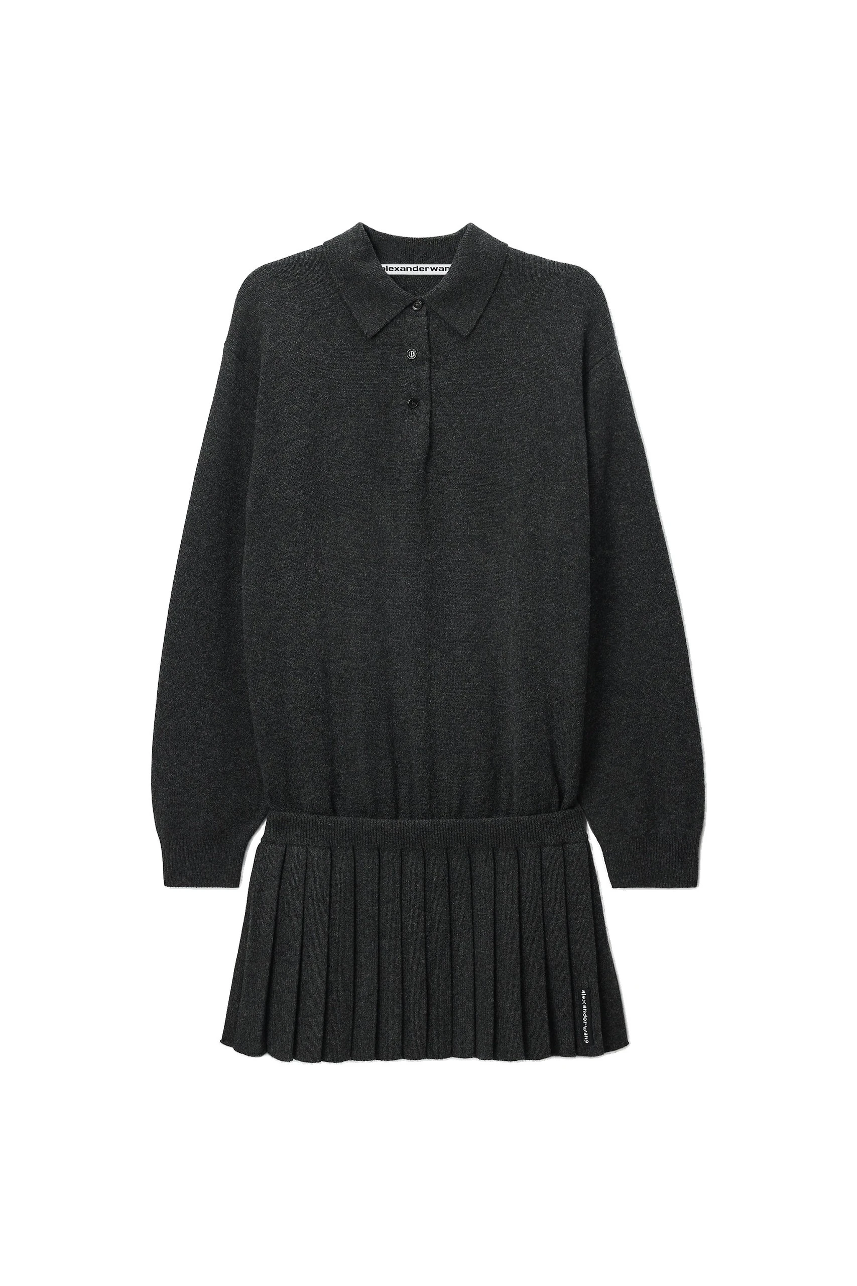 Alexander Wang Polo Dress with Heat Pressed Skirt in Graphite Alexander Wang Polo Dress with Heat Pressed Skirt in Graphite | Luxury Shoes