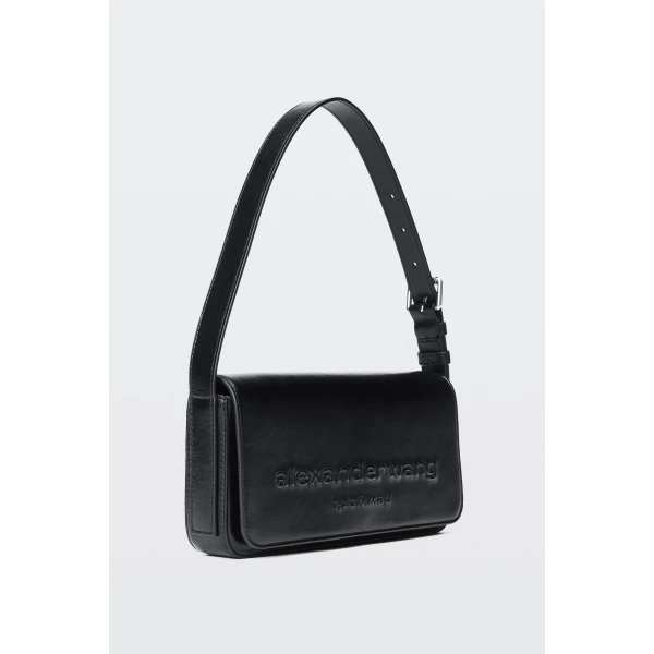 Alexander Wang Punch Flap Shoulder Bag in Black | Shoulder & Crossbody Bags | Luxury Shoes 