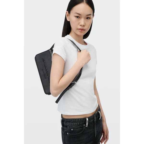 Alexander Wang Punch Flap Shoulder Bag in Black | Shoulder & Crossbody Bags | Luxury Shoes 