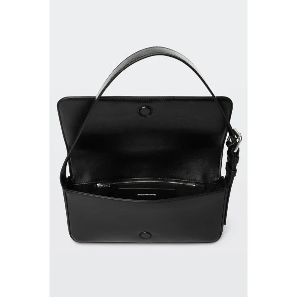 Alexander Wang Punch Flap Shoulder Bag in Black | Shoulder & Crossbody Bags | Luxury Shoes 