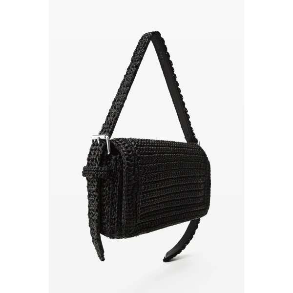 Alexander Wang Ricco Cozy Slim Flap Bag in Black | Shoulder & Crossbody Bags | Luxury Shoes 