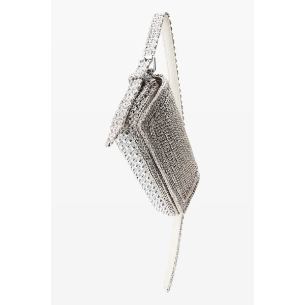 Alexander Wang Ricco Cozy Slim Flap Bag in Metallic Gunmetal | Shoulder & Crossbody Bags | Luxury Shoes 
