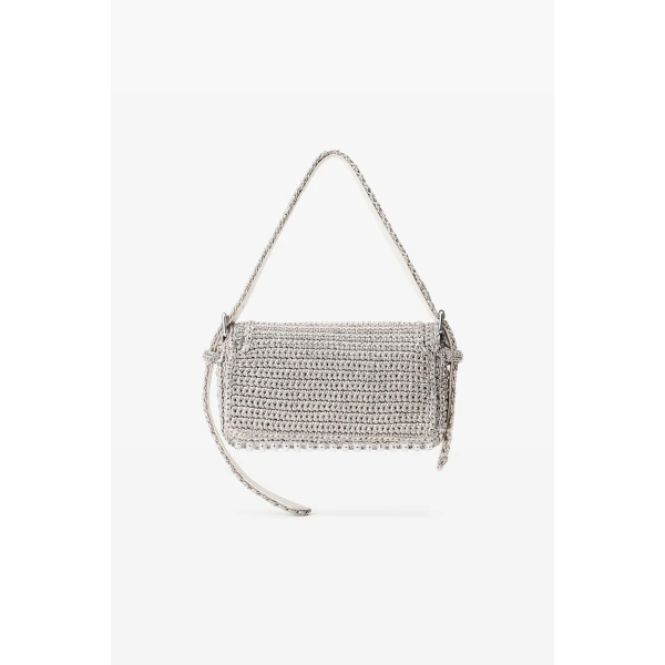 Alexander Wang Ricco Cozy Slim Flap Bag in Metallic Gunmetal | Shoulder & Crossbody Bags | Luxury Shoes 