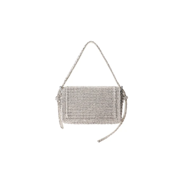 Alexander Wang Ricco Cozy Slim Flap Bag in Metallic Gunmetal | Luxury Shoes 